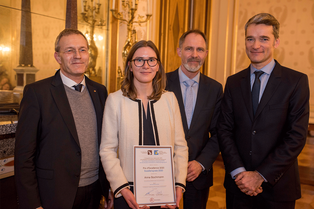 Anne Bachmann, lauréate du prix d'excellence de l'université franco-allemande 2020